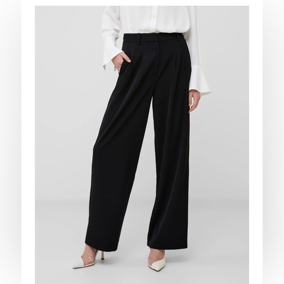 French Connection - Harry Suiting Black Wide Leg Trousers - Picture 1 of 9